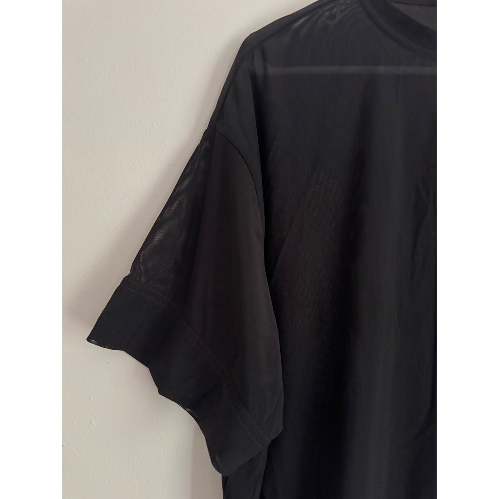 Athleta Womens Black Sheer Mesh Short Sleeve Oversized Layering Top Small - Picture 4 of 5